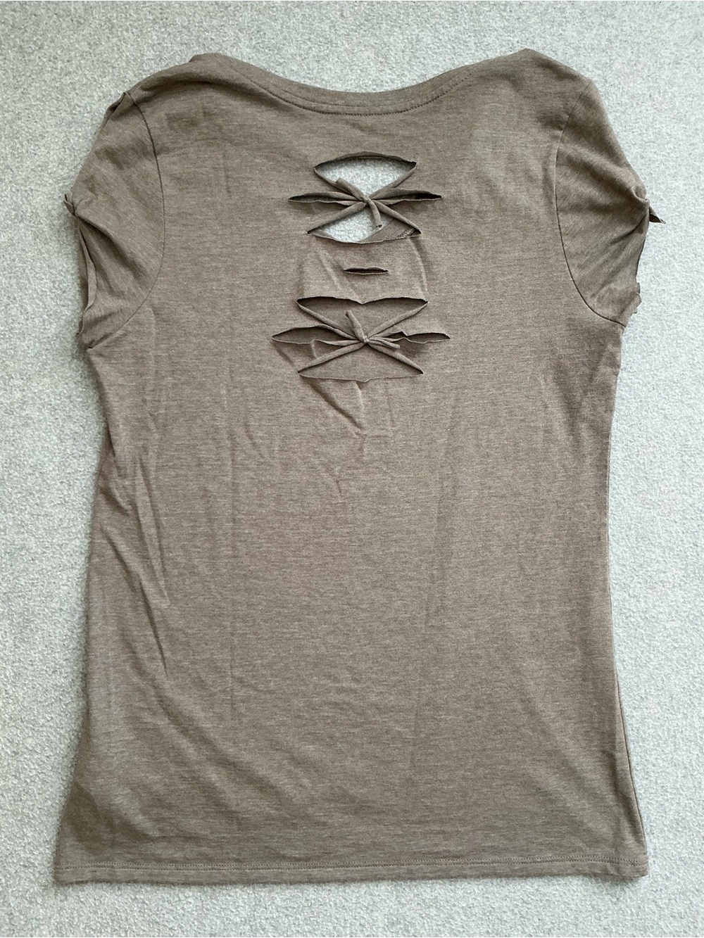 Patagonia Custom Upcycled Graphic Tee Tie Back Shirt Organic Cotton Women’s S - Picture 2 of 9